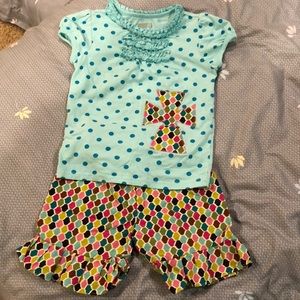 Girls 2t embellished shirt and handmade pants